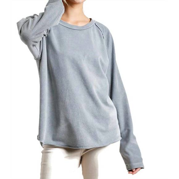 NEW UMGEE mineral washed raw hem top in grey - Picture 1 of 4